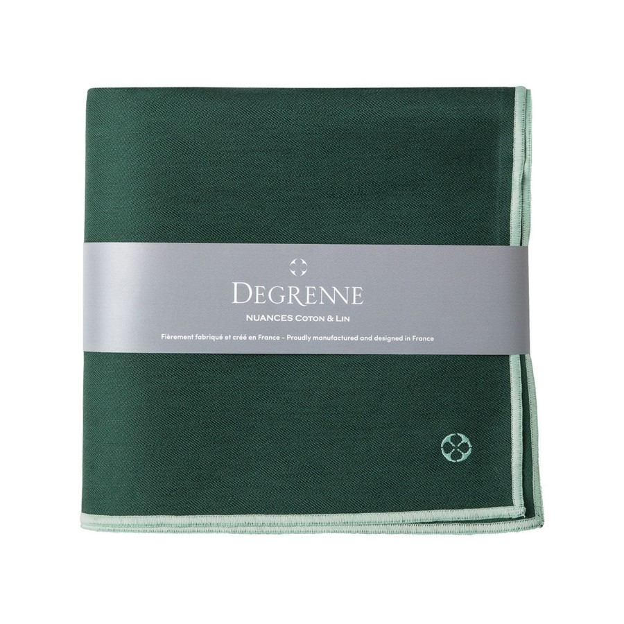 Home Degrenne Paris Tablecloths | Nuances Coton & Lin Vert Emeraude